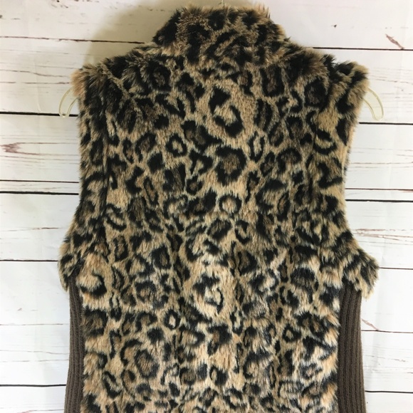 Furry Animal Print Sweater Sleeveless Vest - Picture 5 of 8